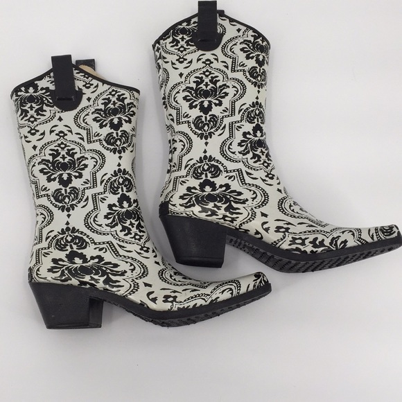 Corkys Shoes - Corkys Cowboy Western Rubber Tall Rain Boots Sz 8